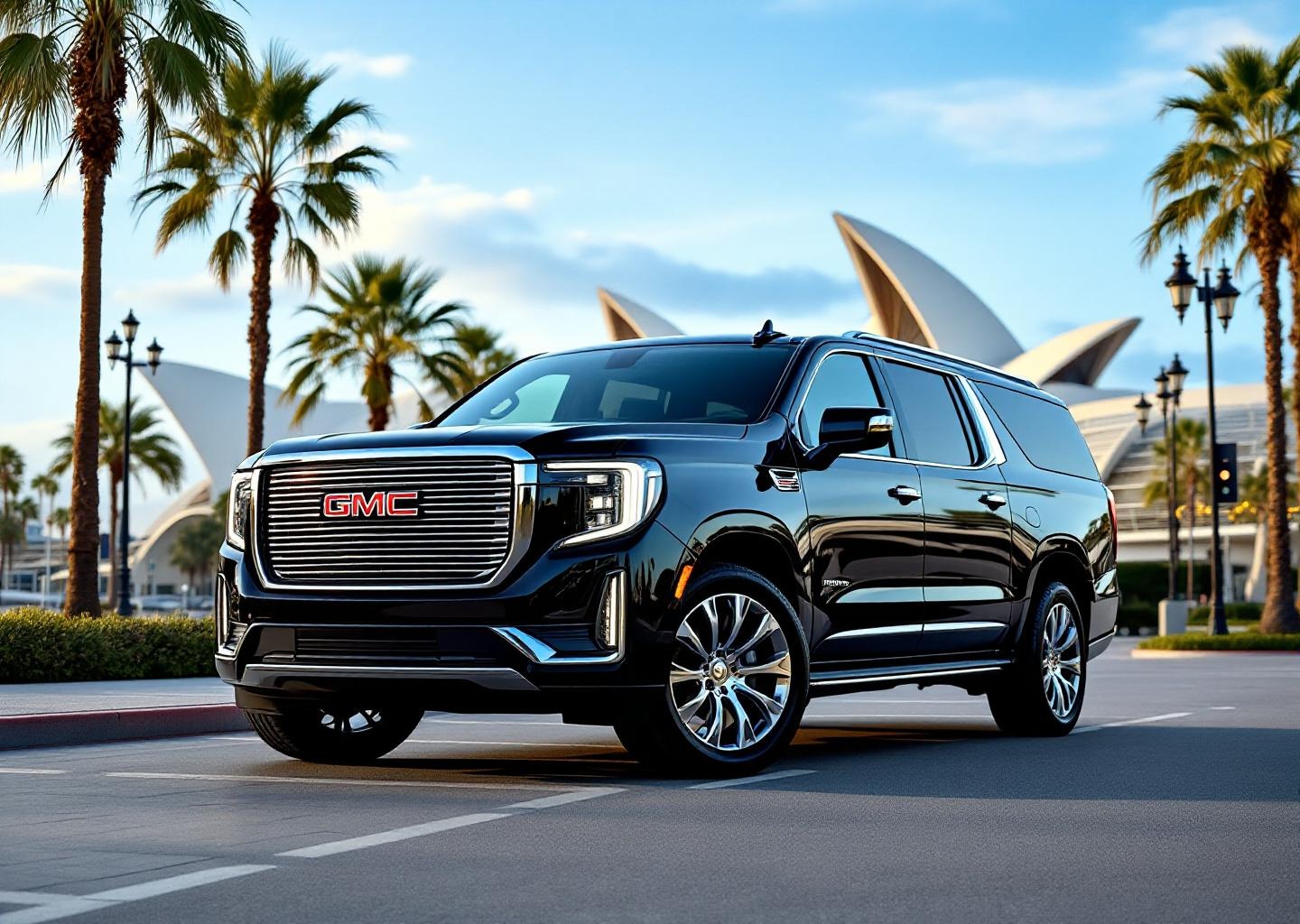 2024 black GMC Yukon XL Denali at San Diego Convention Center