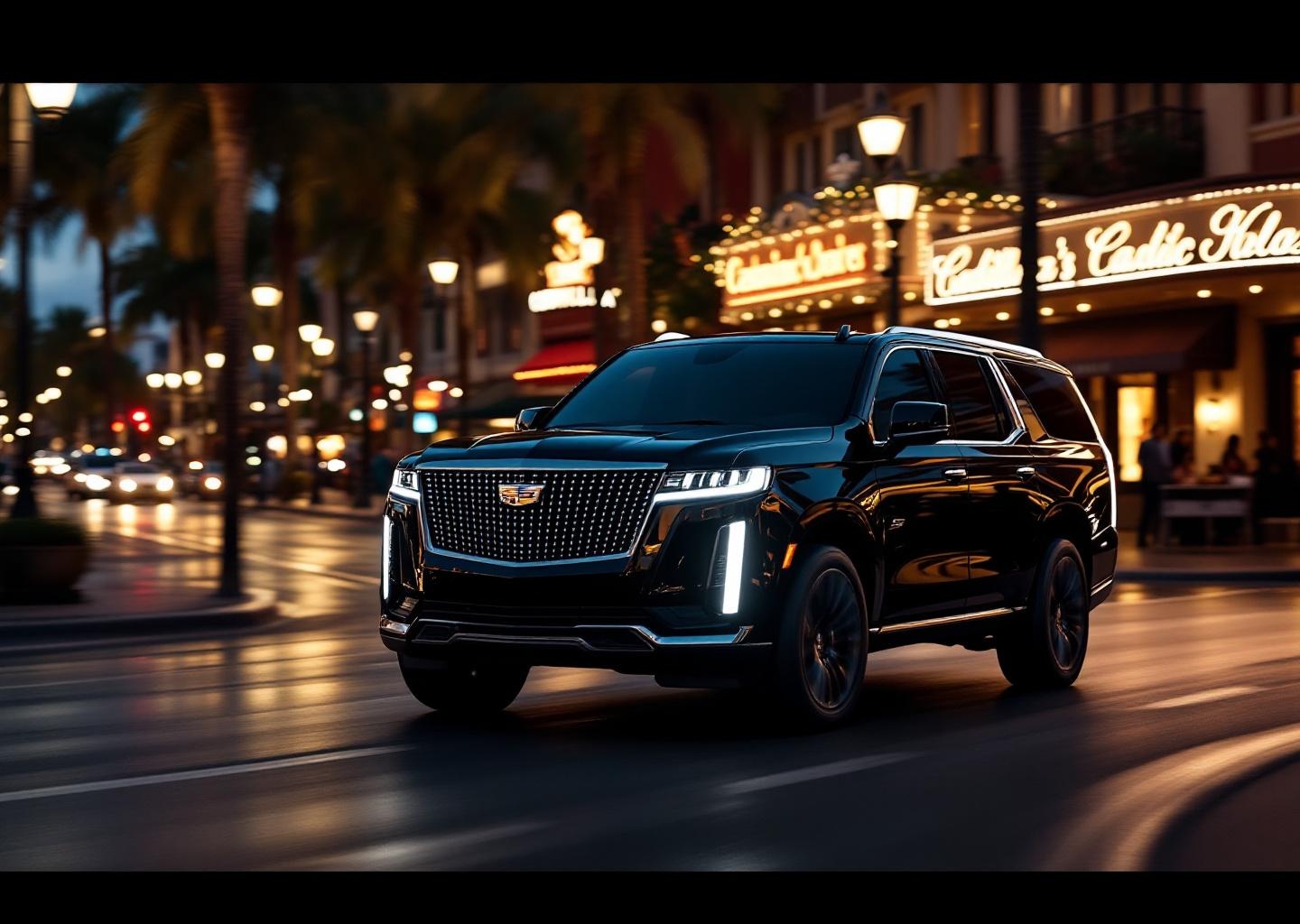 2024 Escalade in Gaslamp Quarter at night